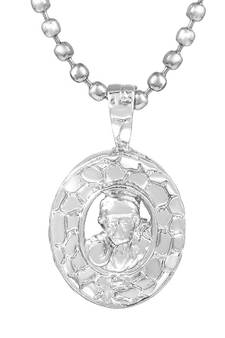Brass Micron Silverplated Shirdi Sai baba Pendant