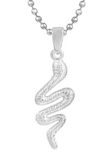 Brass Silverplated Nagdev Snake Pendant
