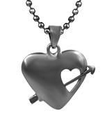 Brass Black Rhodium plated Cupid Heartshape Fashion Pendant