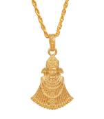 Brass Goldplated Khatu Shyam Chain Pendant Hindu Temple jewelery latest