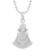 Brass Silverplated Khatu Shyam Chain Pendant Hindu Temple jewelery latest