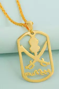 Brass Micron Goldplated South Indian Vanniyar Symbol locket chain pendant