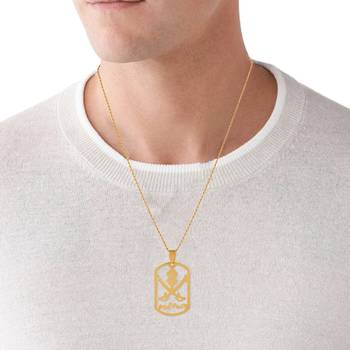Brass Micron Goldplated South Indian Vanniyar Symbol locket chain pendant 3