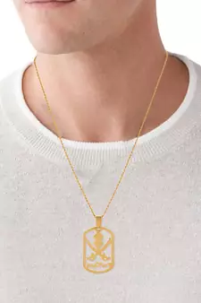 Brass Micron Goldplated South Indian Vanniyar Symbol locket chain pendant