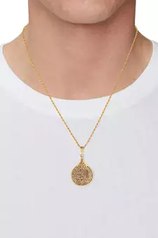 Brass Goldplated Ayat Ul Kursi Muslim Islamic chain pendant
