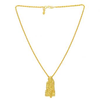 Brass Goldplated Cute and small Shirdi Saibaba chain Pendant 2
