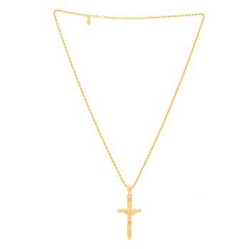 Antique Brass Cross Pendant with Chain 1