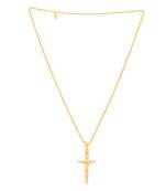 Antique Brass Cross Pendant with Chain