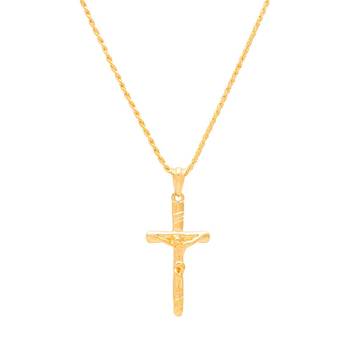 Antique Brass Cross Pendant with Chain 2
