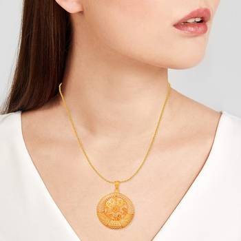Brass Goldplated Handmade Designer Traditional Jewellery Ethnic chain Pendant 2