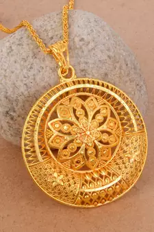Brass Goldplated Handmade Designer Traditional Jewellery Ethnic chain Pendant