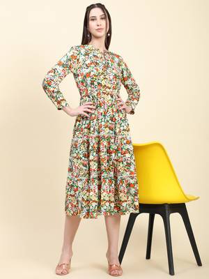 Black printed viscose rayon short-dresses 1