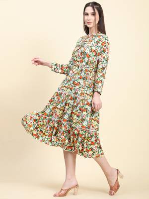 Black printed viscose rayon short-dresses 2