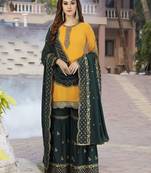 Trendmalls Georgette Embroided Kurta set with Dupatta Salwar Kameez set of 3 pieces