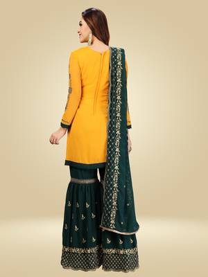 Georgette Embroided Kurta set with Dupatta Salwar Kameez set of 3 pieces 2