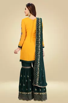 Trendmalls Georgette Embroided Kurta set with Dupatta Salwar Kameez set of 3 pieces