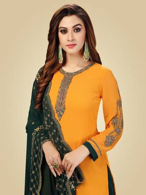 Georgette Embroided Kurta set with Dupatta Salwar Kameez set of 3 pieces 4