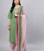 Green printed cotton salwar