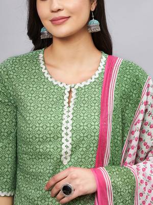 Green printed cotton salwar 4