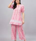 Pink printed pure cotton salwar