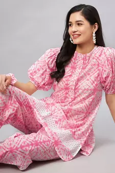 Pink printed pure cotton salwar