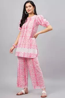Pink printed pure cotton salwar