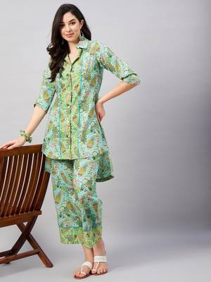 Green printed pure cotton salwar 1