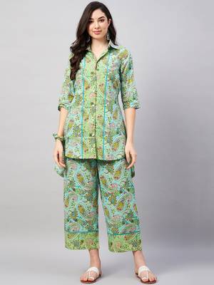 Green printed pure cotton salwar 3