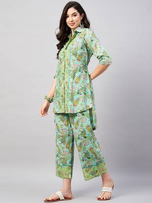 Green printed pure cotton salwar 4