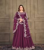 Purple embroidered art silk salwar