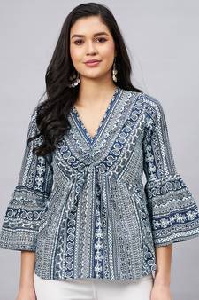 Black printed cotton tunics
