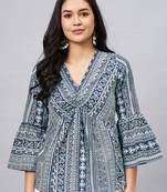 Black printed cotton tunics