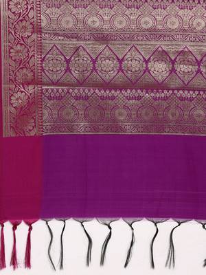 SWATIKA Green silk blend Traditional banarasi silk Women's  Saree With Blouse piece 4