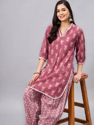 Pink printed cotton salwar 2