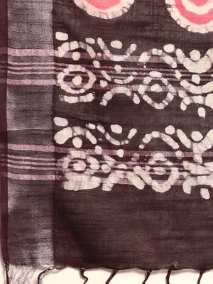 SWATIKA Brown pure cotton Traditional batik Women's  Saree With Blouse piece 7