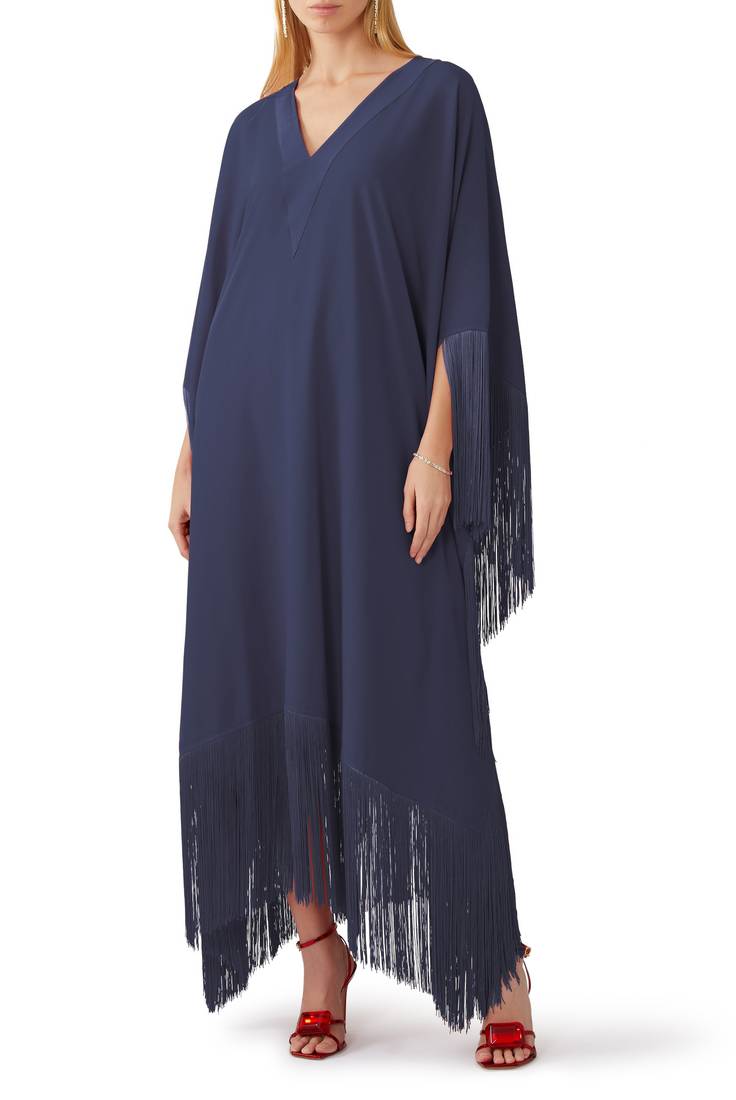 Blue Fringe Kaftan dress
