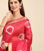 SWATIKA Pink pure cotton Traditional bhagalpuri Women's  Saree With Blouse piece