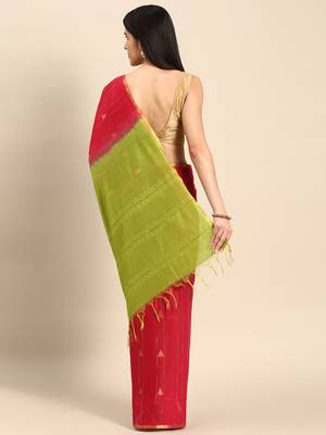 SWATIKA Pink silk blend Traditional bhagalpuri Women's  Saree With Blouse piece 5