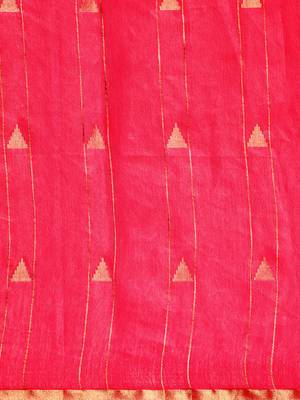 SWATIKA Pink silk blend Traditional bhagalpuri Women's  Saree With Blouse piece 6