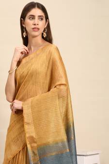 SWATIKA Green silk blend Traditional bhagalpuri Women's  Saree With Blouse piece