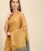 SWATIKA Green silk blend Traditional bhagalpuri Women's  Saree With Blouse piece