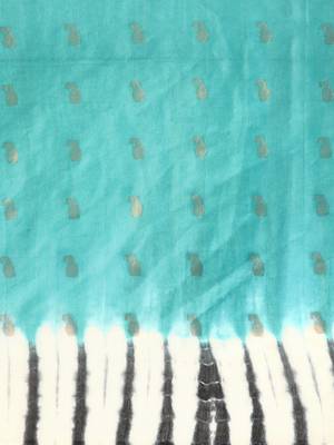 SWATIKA Green silk blend Traditional bhagalpuri Women's  Saree With Blouse piece 4
