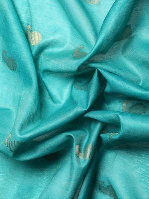 SWATIKA Green silk blend Traditional bhagalpuri Women's  Saree With Blouse piece 6