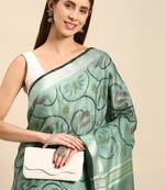 SWATIKA Green pure cotton Traditional bhagalpuri Women's  Saree With Blouse piece