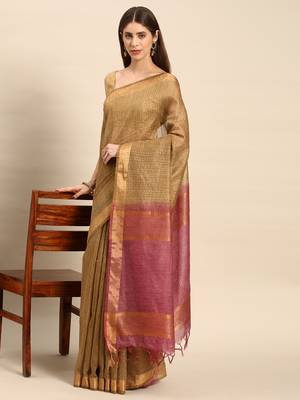 SWATIKA Green silk blend Traditional bhagalpuri Women's  Saree With Blouse piece 2