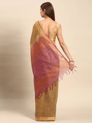 SWATIKA Green silk blend Traditional bhagalpuri Women's  Saree With Blouse piece 3