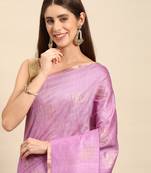 SWATIKA Purple silk blend Traditional bhagalpuri Women's  Saree With Blouse piece