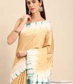 SWATIKA White silk blend Traditional bhagalpuri Women's  Saree With Blouse piece
