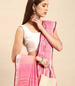 SWATIKA Pink pure cotton Traditional bhagalpuri Women's  Saree With Blouse piece