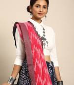 SWATIKA Blue Cotton Traditional batik Women's  Saree With Blouse piece